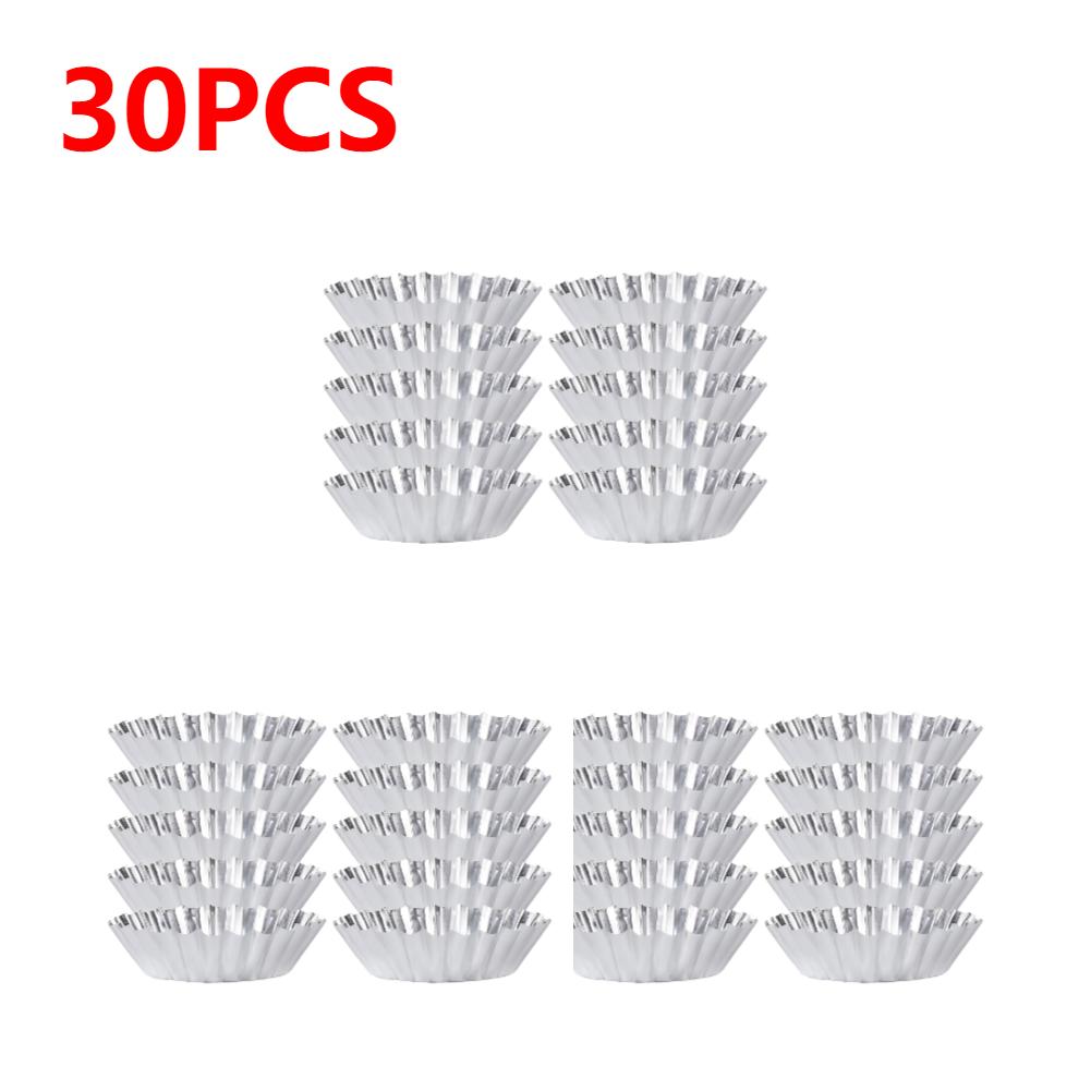 10-50PCS Reusable Aluminum Alloy Egg Tart Mold Cookie Cupcake Baking Mold Muffin Baking Cup Egg Tart Pan Mold Eco-Friendly