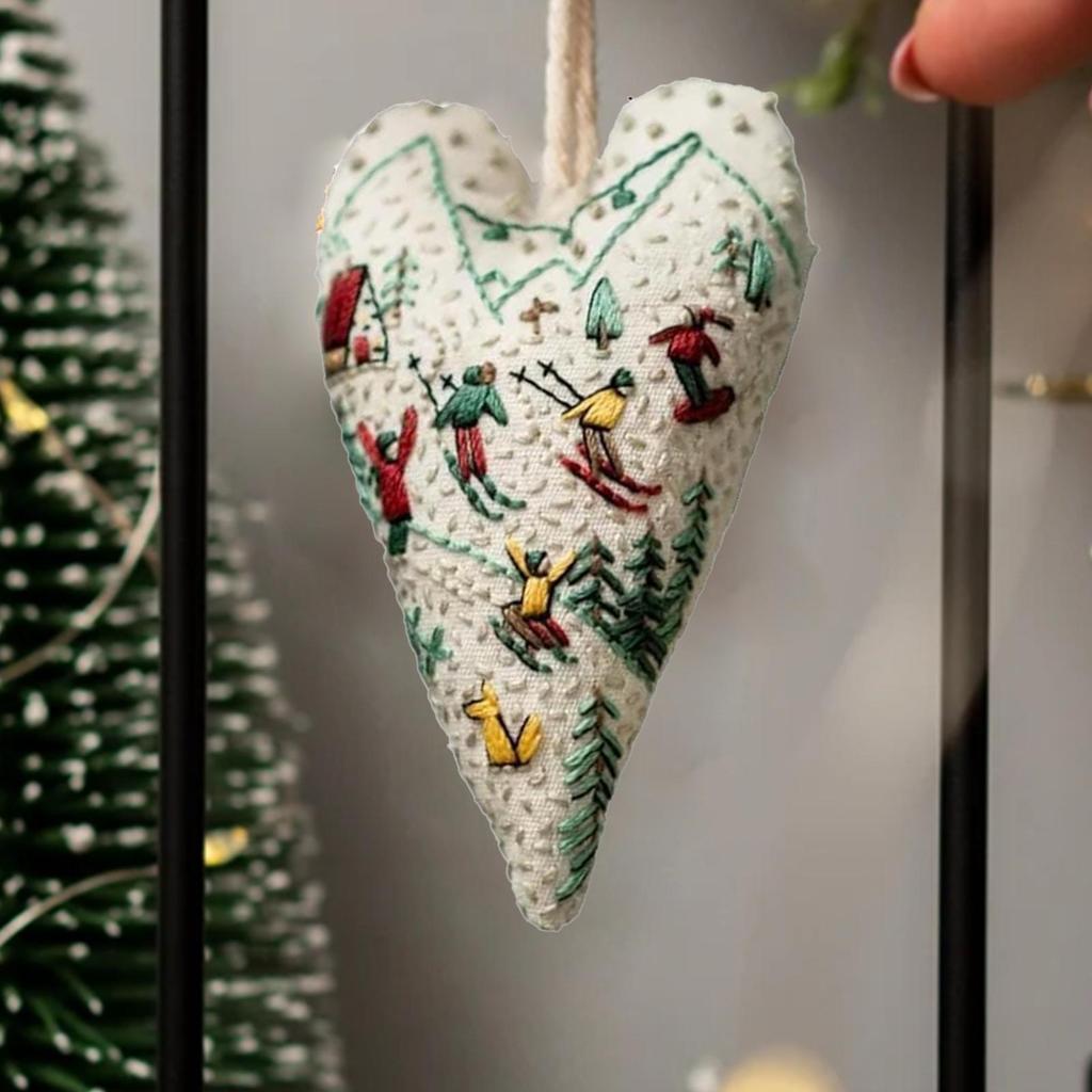 Embroidery Kits For Adults Heart Shaped Decoration Learn To Embroider Complete Art Craft For Travel Project Wall Decor Party