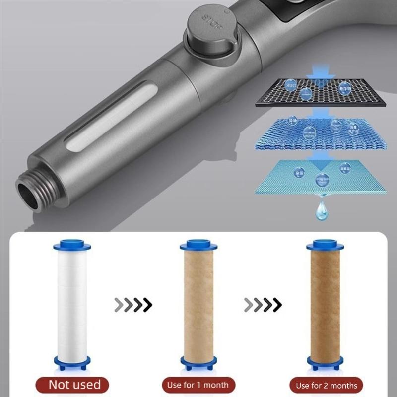 ABS Handheld Shower Head With Triple Sprays Function 130mm Coverage Area Water Filter Systems Bathroom Essential