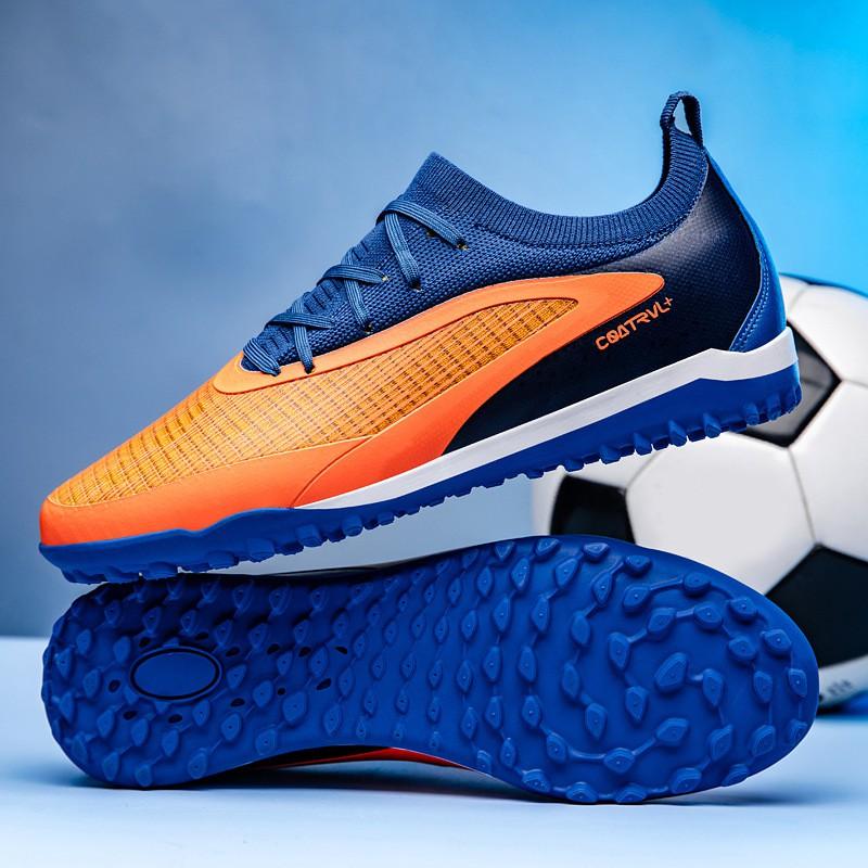 Youth Soccer Cleats Boys Girls Kids Low-Cut AG Studs Rubber Sole PU Fabric Upper Durable Training Football Shoes