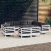 Day and Night - Day and Night Garden Furniture 11 Pieces and Cushions White Solid Pine Wood