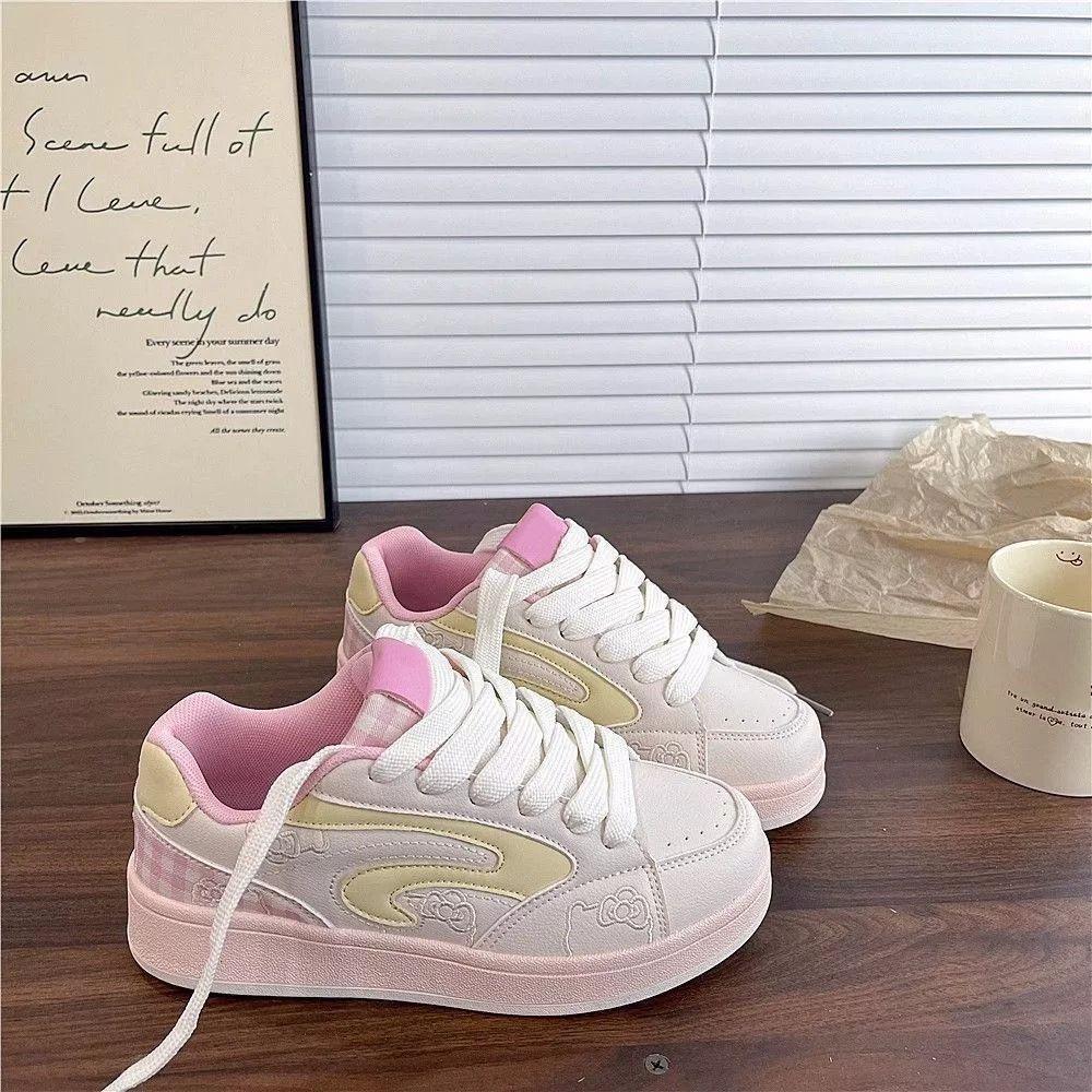 

New Women s Thick-soled Shoes, Versatile Sneakers, Fashionable, Sporty and Casual Bread Shoes 40 розовый