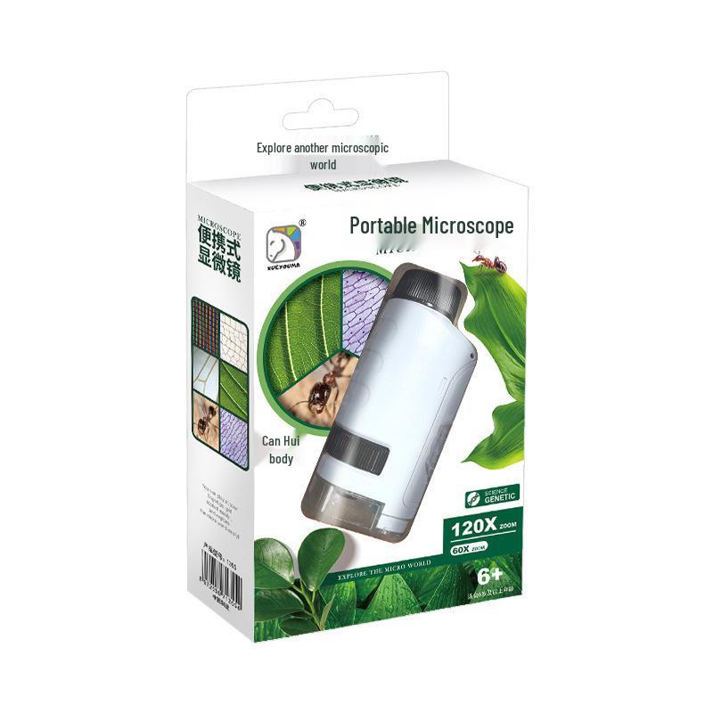 Portable HD Children's Microscope: Educational Science Experiment Set for Elementary Students
