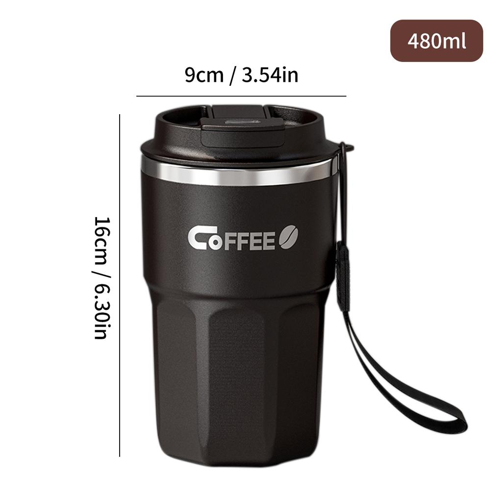 WORTHBUY Portable Double-Walled Insulated Coffee Cup 304 Stainless Steel Mug Reusable Leak-proof Drinking Cup For School Office