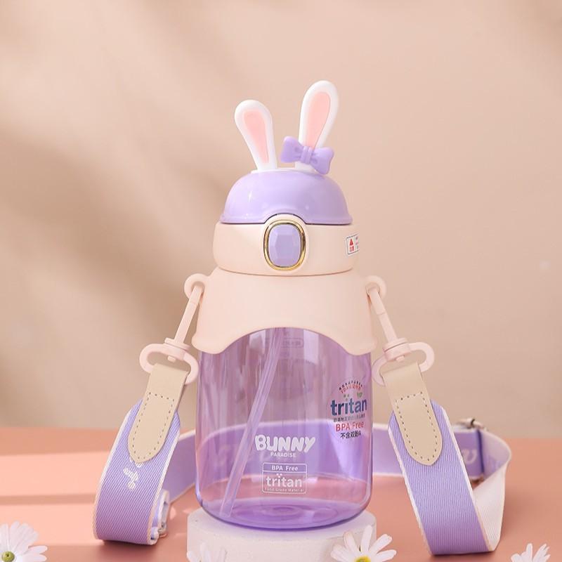 Water Bottle Outdoor Sports Large Capacity Plastic Water Cup Elastic Cover Student Portable Rope Cup Creative Cup Space Cup Kettle