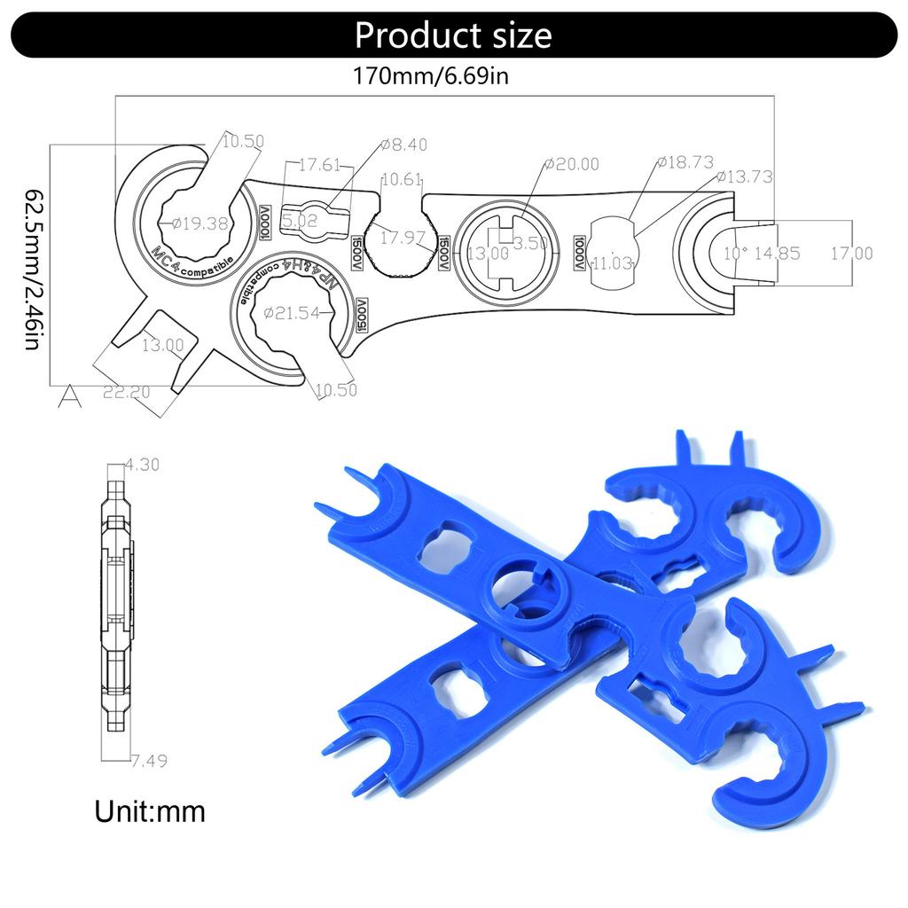 2pcs Solar Connector Multifunction Wrench Spanner For Efficient Installation & Removal Of Solar Equipment Efficient Use
