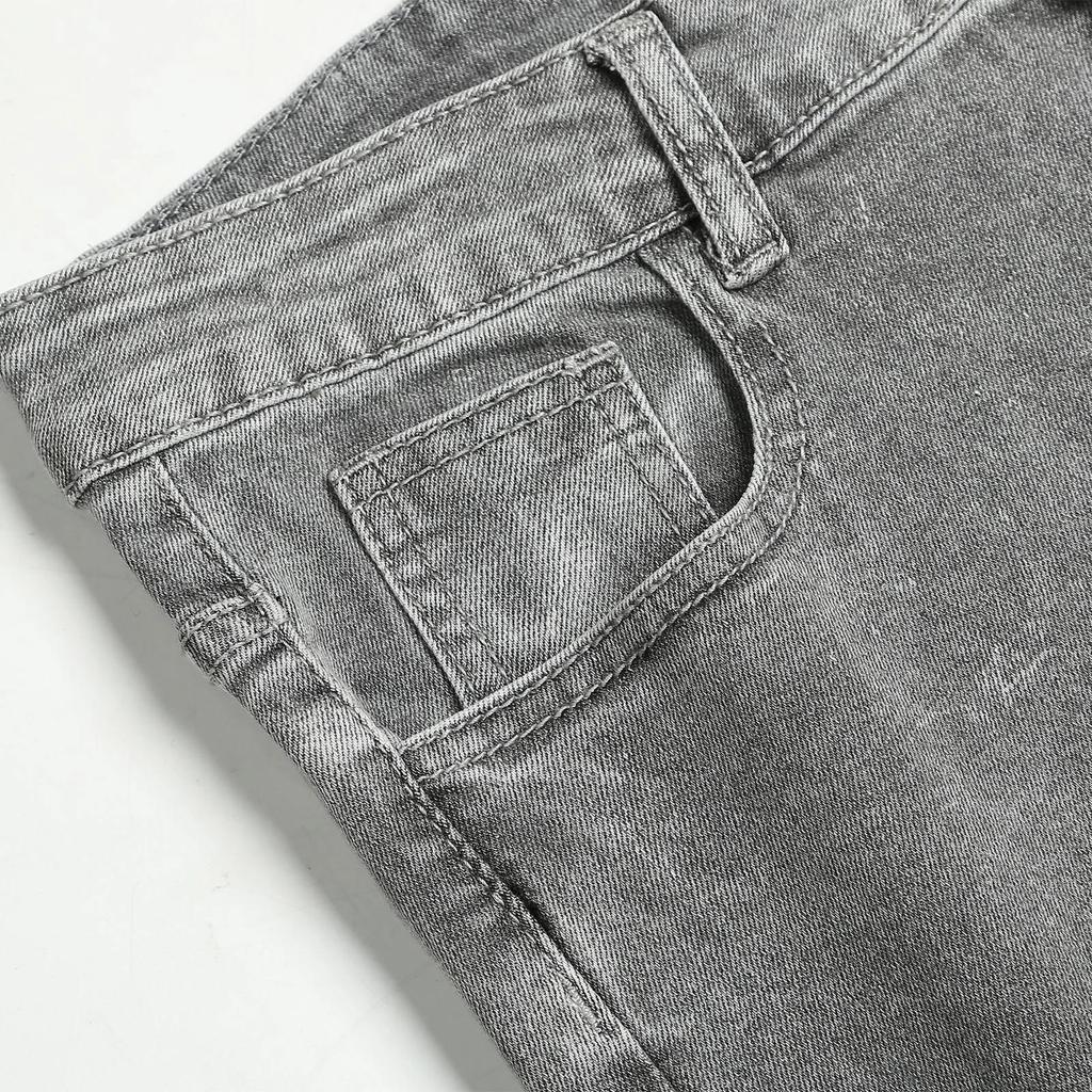 Buy Men Elastic Waist Skinny Jeans Blue Satine Stretch Ripped Pants