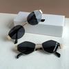 2PCS Unique Y2K Style Oval and Diamond Shaped Women's Fashionable Glasses Combination - Y2K Style Gold Light Luxury Metal Frame