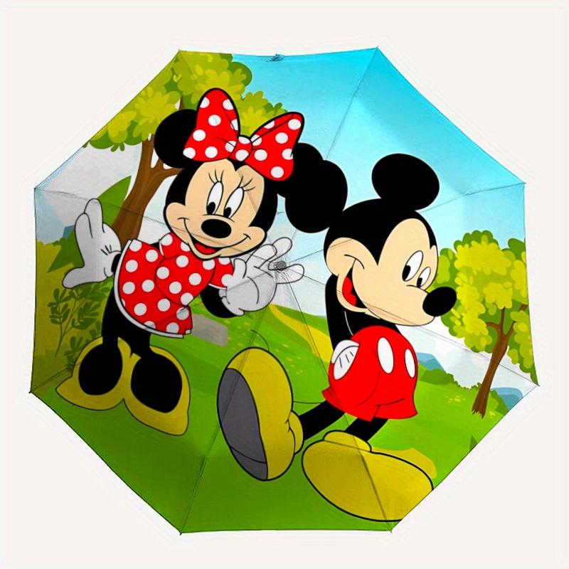 

1pc Mickey, Minnie Automatic Folding Umbrella - Portable Foldable Design with 8 Ribs, Durable Plastic & Iron Frame, Sturdy Ribsy250725014