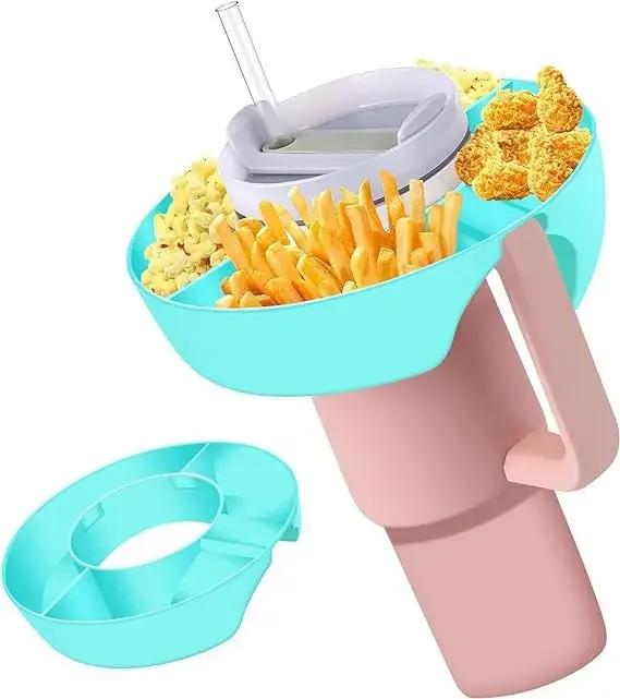 

1 шт. миска для закусок для стакана Stanley 40 унций с ручкой, пластиковый поднос для закусок с 4 отделениями, совместимый с 40 унциями с ручкой