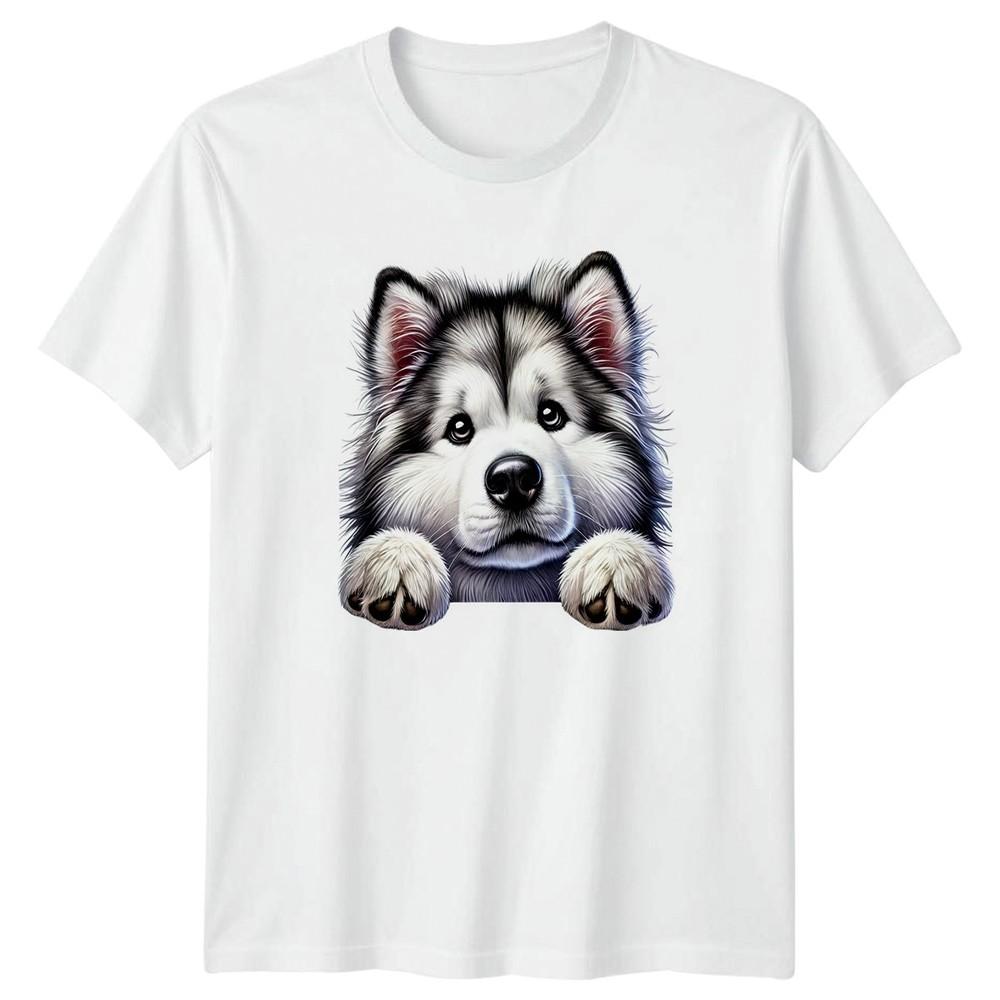 Cute Fluffy Malamute Puppy Dog TShirt Alaskan Malamute Pet Birthday Gift S