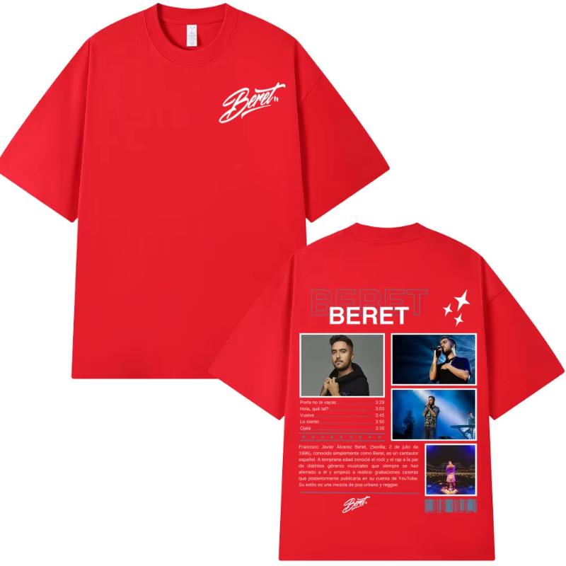 Rapper Beret New Album Tour 2025 Print Tshirt Unisex Unisex Fashion Casual Short Sleeve Tshirt Cotton Oversized T Shirts Streetwear
