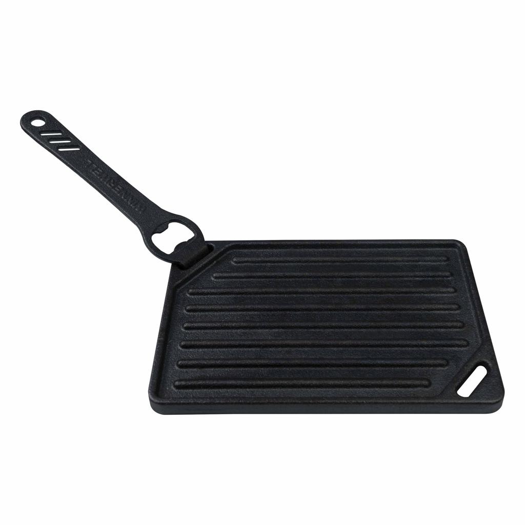 WINNERWELL Grill Plate, Double-Sided, Camping & Outdoor Use, Compact, with Bottle Opener [Genuine Japanese Product]