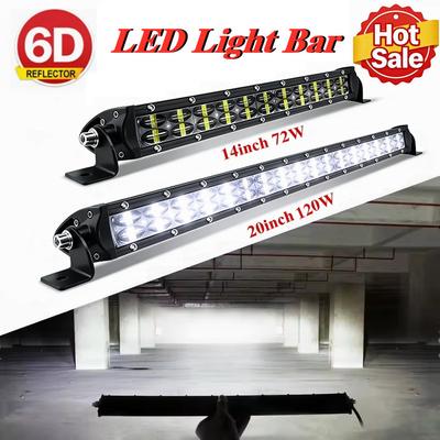 2-Rows 6D Led Light Bar 14inch 20inch Spot Flood Combo Beam Led Bar For SUV 4X4 OffRoad LED Work Light 12V 24V Auto Driving Lamp
