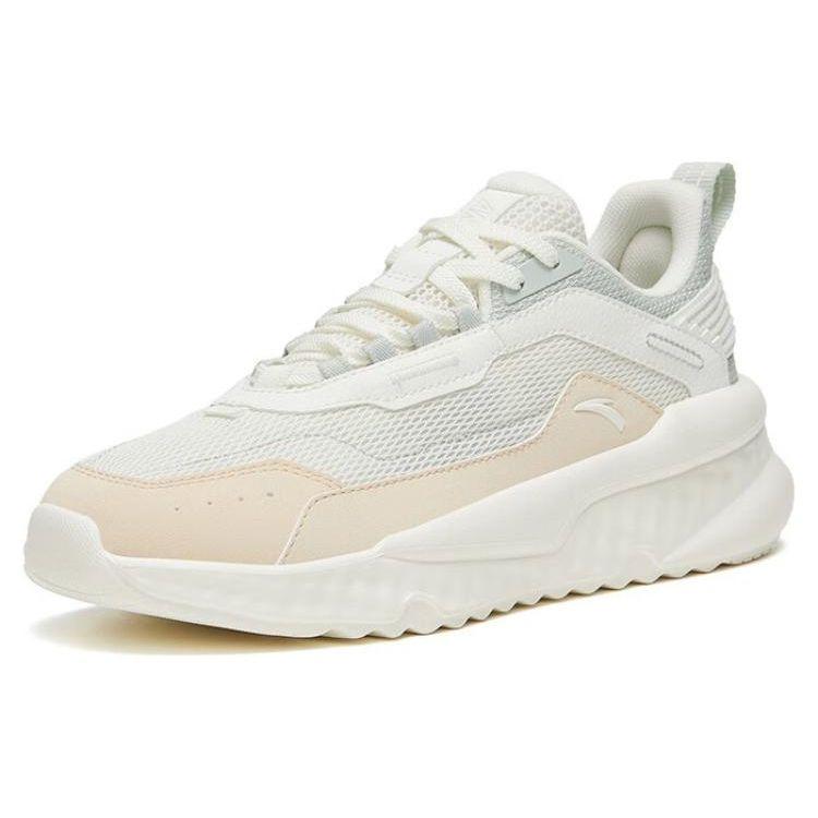 Anta Unrestrained Shock Absorption Non-Slip Durable Low-Top Sports Casual Shoes Women Sneaker White Gray Green 922328823-3