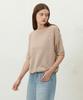 LE STUDIO Boat Neck Loose Fit Short Sleeve Knit_Beige