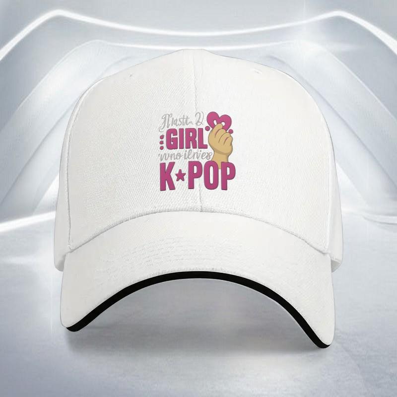 KPOP Girl Finger Heart Baseball Cap Polyester Adjustable Casual Hat for Adult Unisex Outdoor Sports