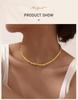 Chunky Link Necklaces for Women, Waterproof Gold Plated Statement Chain Necklace, Stainless Steel Minimalist Jewelry