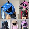 Winter Motorcycle Helmet Headgear Cover Trendy Devil's Horns Creative Cartoon Knitted Motocross Full-Face Protective Helmet Case