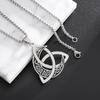 Irish Trinity Knot Celtic Moon Necklace Men Women Stainless Steel Vintage Triquetra Lucky Amulet Jewelry