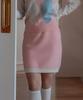 SELITIO Women'S Line Point Soft Knit Skirt Pink