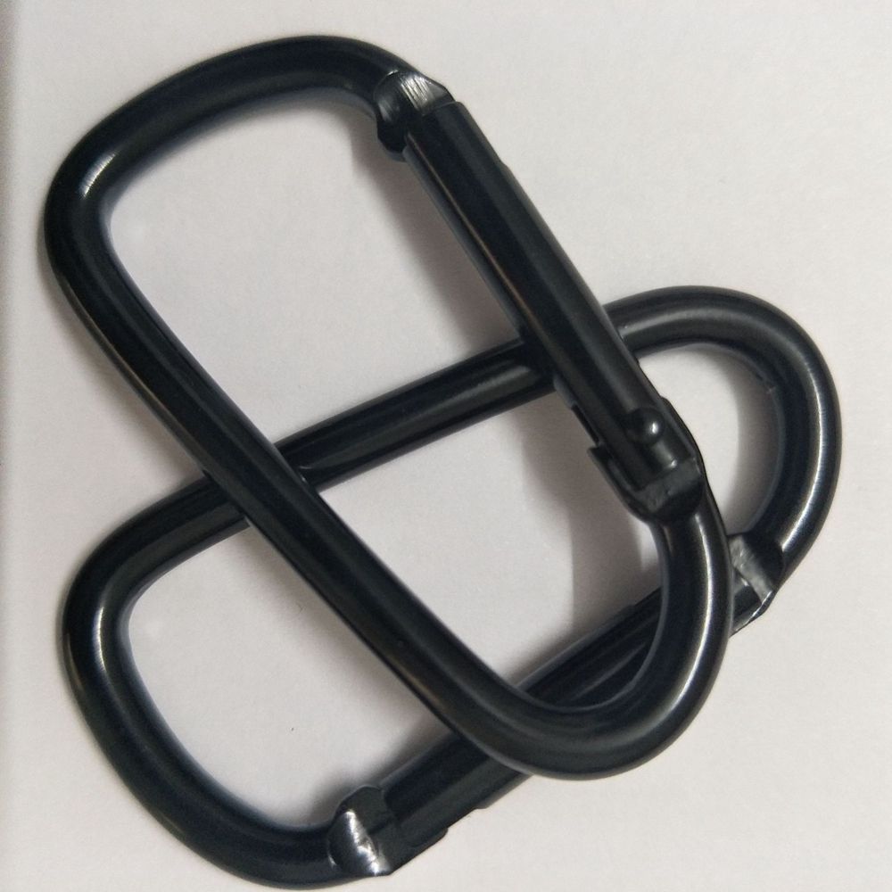 Aluminium Equipment Camping Hiking Hook Buckle Keychain Black Climbing Button Alloy Carabiner
