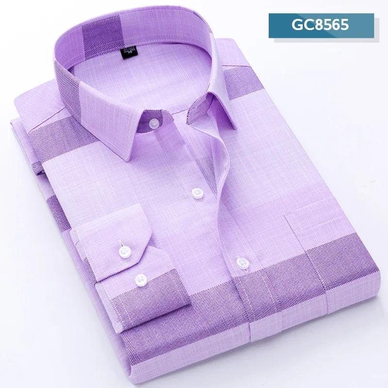 2026 Herr Tryckt Skjorta Vår Långärmad Ledig Dagligen Tunn Mjuk Bekväm Business Slim Fit Knappknäppt Klänningsskjortor