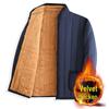 Winter Cotton-Padded Jacket with Fleece and Wool Lining for Middle-Aged and Elderly Men - Stand-Up Collar, Home Wear