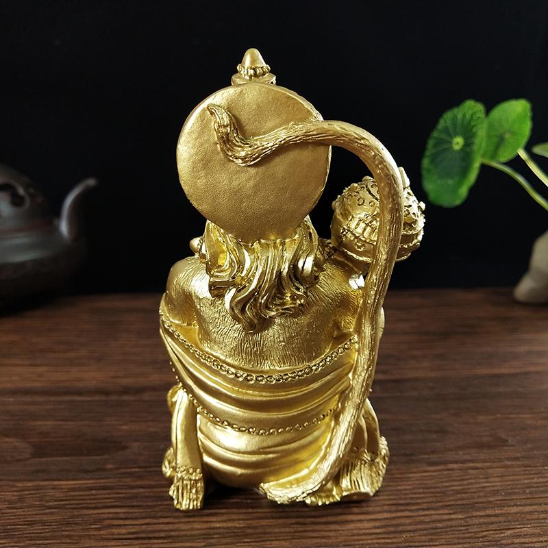 Golden Hanuman Statue Sculpture Big Resin Ornaments Hindu Monkey God Buddha Statues Figurine Home Decoration Lucky Gifts