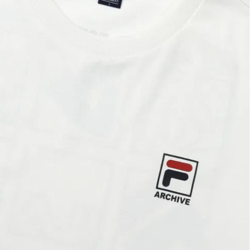 Men's T-Shirt FILA Cotton Blend F Box Short Sleeve T Shirt T Shirt Unisex White