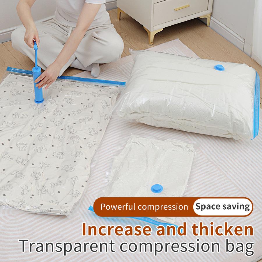 Vacuum Storage Bags With Valve Folding Compressed Space Saving Clothes Storage Big Size For Towel Cloth Blanket