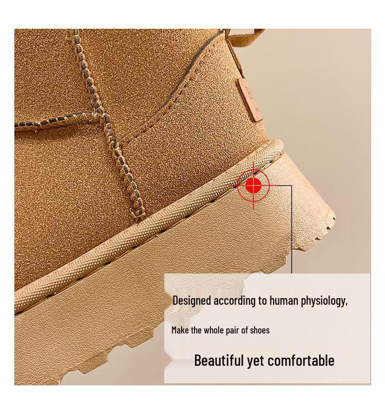 Dam 2024 Plattform Snökängor - Tjocksulade, Vattentäta, Halkfria, Plus Sammet Varma Utomhus Vinterskor