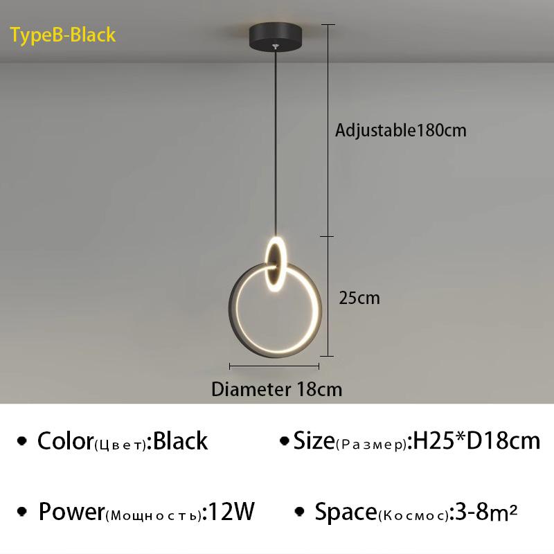 

Современный светодиодный подвесной светильник для спальни, гостиной, столовой, фоновая подвесная люстра, домашний декор, осветительное приспособление Cool White