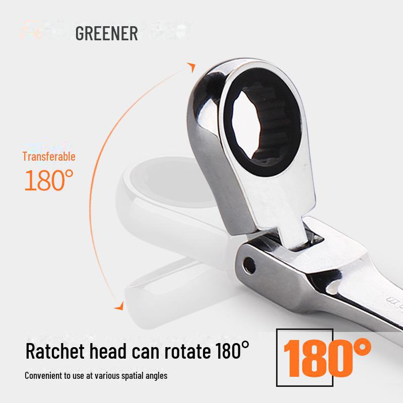 Green Forest Dual-Purpose Ratchet Wrench with Mirror Finish