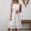 White Lace Summer Dress Women Casual Sleeveless One Piece