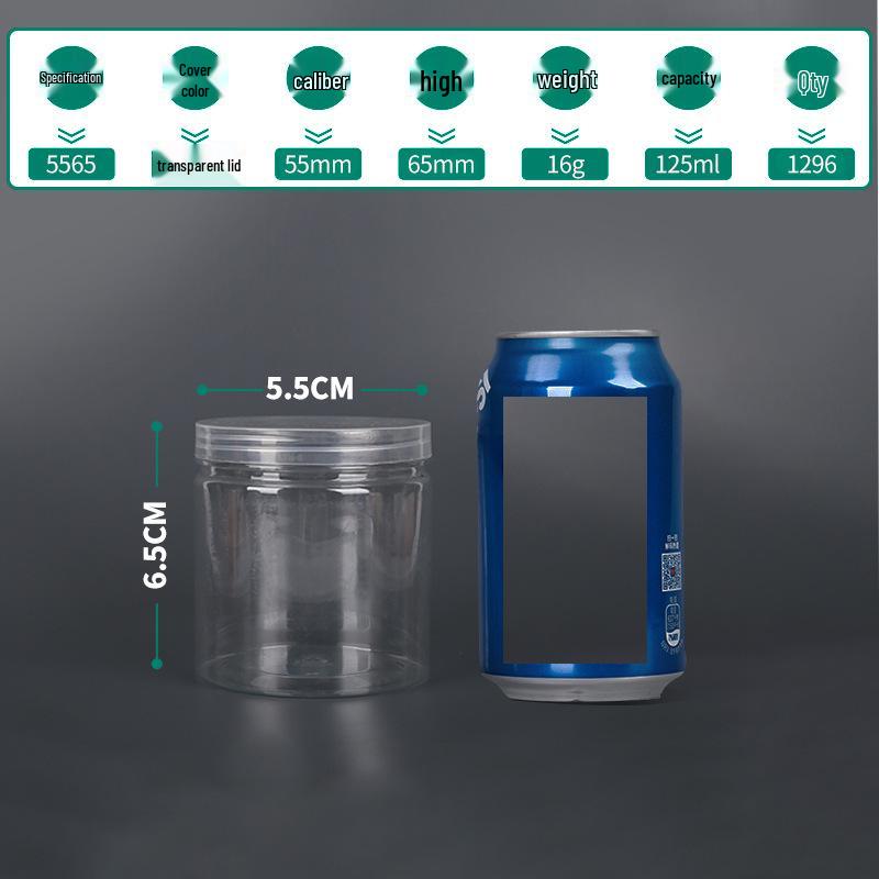 Transparent PET Airtight Plastic Snack Jar