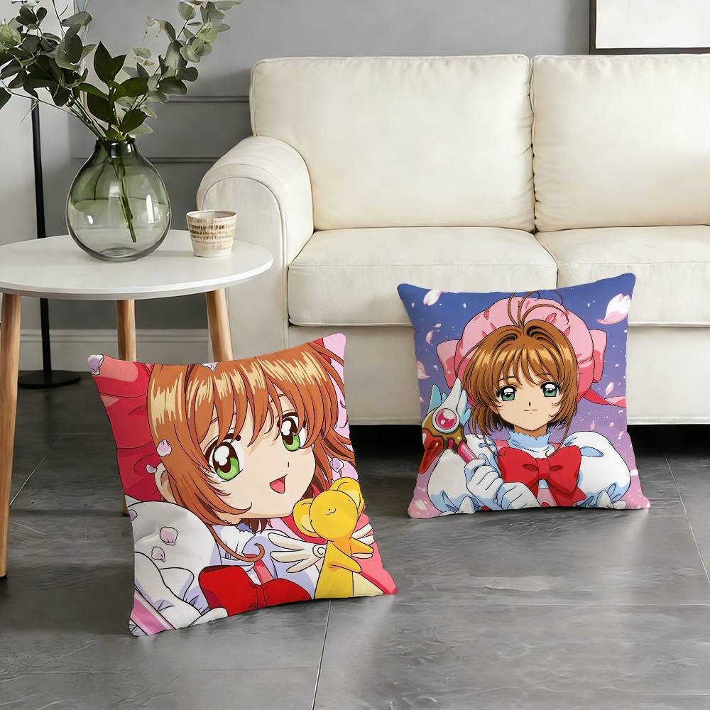 S-Sakura Kinomoto Pillow Case For Sofa Living Room Home Office Decor Protective Cover