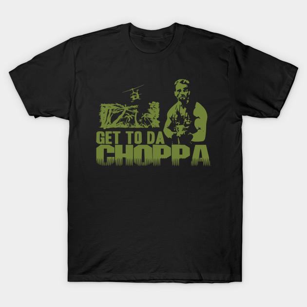 Мужская черная футболка с принтом Get To The Choppa Печать на трансферной бумаге без вырезания Хлопковая футболка L чёрный