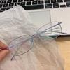 Harajuku Metal Square Frame Glasses Y2K Women'S Retro Small Glasses Girls Japanese Glass Eyewear Decorative Anti-Blue Eyeglasses