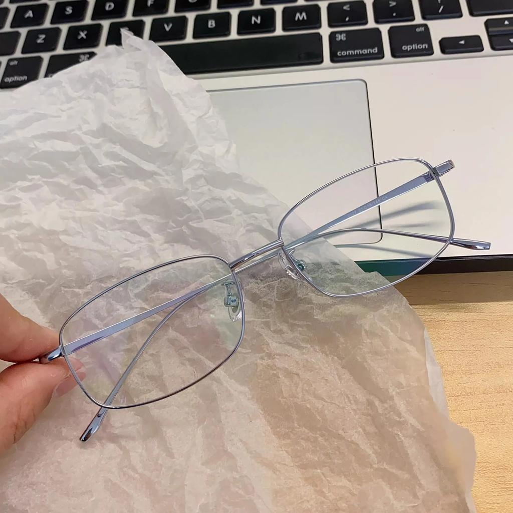 Harajuku Metal Square Frame Glasses Y2K Women'S Retro Small Glasses Girls Japanese Glass Eyewear Decorative Anti-Blue Eyeglasses