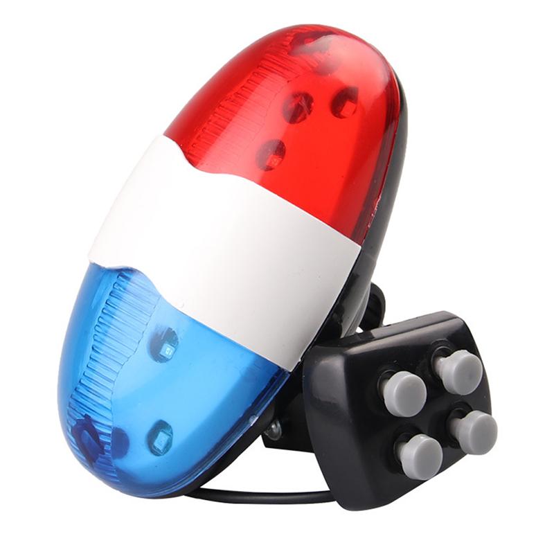 6 Led 4 Bicycles Bell Police Car Light Electronic Horn Siren For Bike Scooter