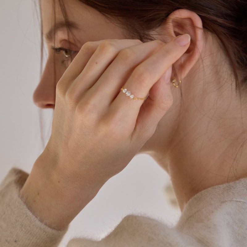 PAIGEFLYNN JEWELRY [925 Silver] Bubble Dew Sliding Ring