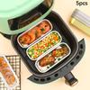 5Pcs Air Fryer Tin Foil Bowl Aluminum Foil Household Oven Cake Rectangular Baking Mold Tin Foil Box Cup