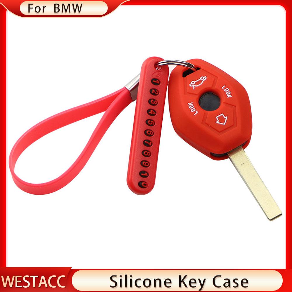 Silikon Auto Schlüsselanhänger Etui Halter Schale Schutz Schlüsselhülle Passend für BMW X3 X5 Z3 Z4 3 5 7er E38 E39 E46 E83 M5 325i 2 Tasten