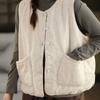 Vest for Women Cotton Autumn Winter Sleeveless Tops Vest Oversize Solid Color Vintage Large Pocket Sleeveless Vest Thickened Vest