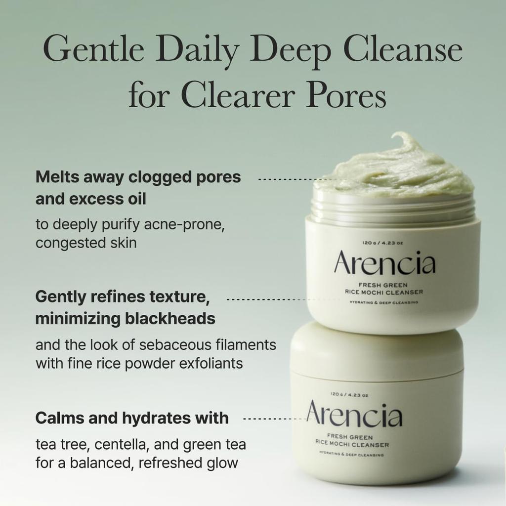 Arencia Fresh Green Rice Mochi Face Cleanser 120g