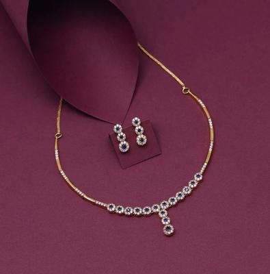 Conjunto de colar de diamante americano