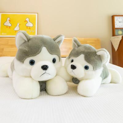 Simulated Husky Plush Toy Doll, Cute Lying Dog, Children's Gift, Leg Pillow