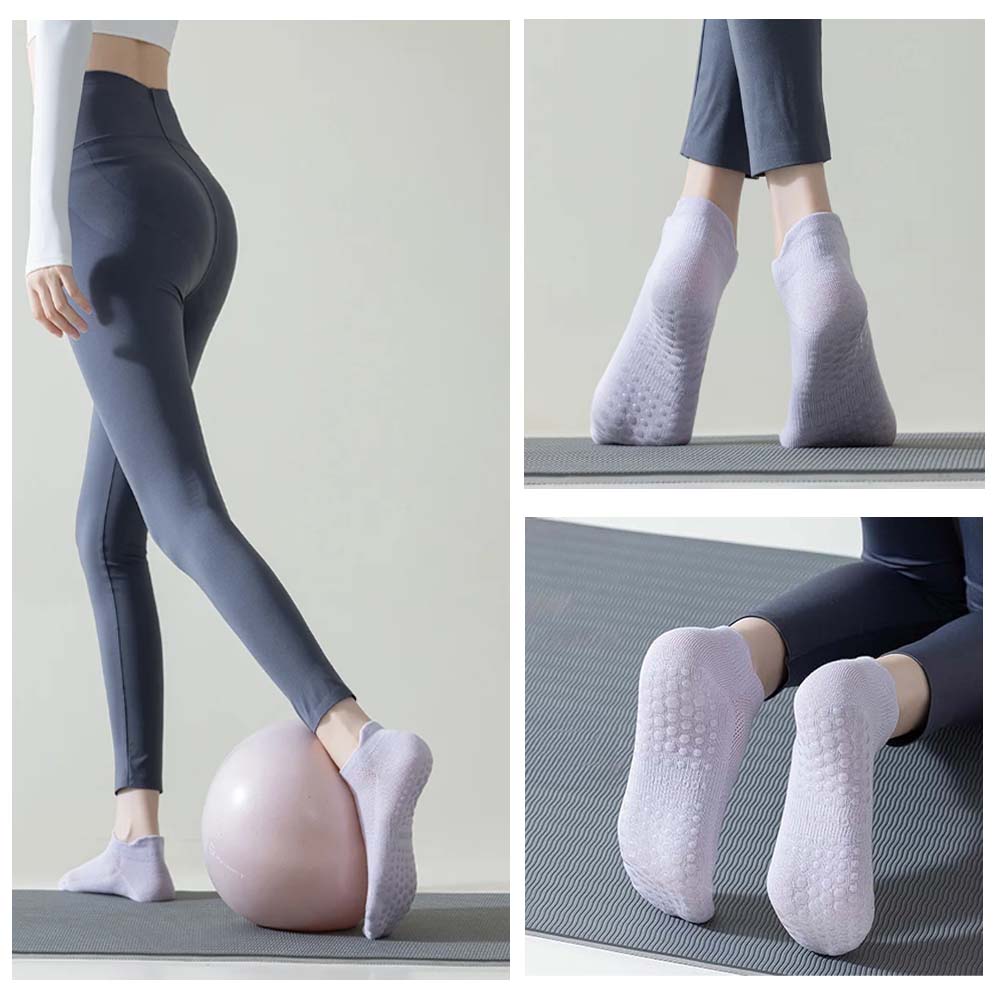 4 Pairs Non-Slip Breathable Yoga Socks for Women – Grip Socks for Pilates, Barre, Dance, and Workouts