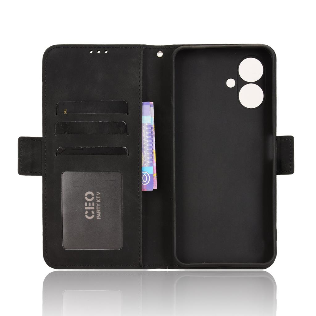 For TECNO Spark Go 2 4G/KM4 Leather Case Phone Wallet Cover with Multiple Card Slots
